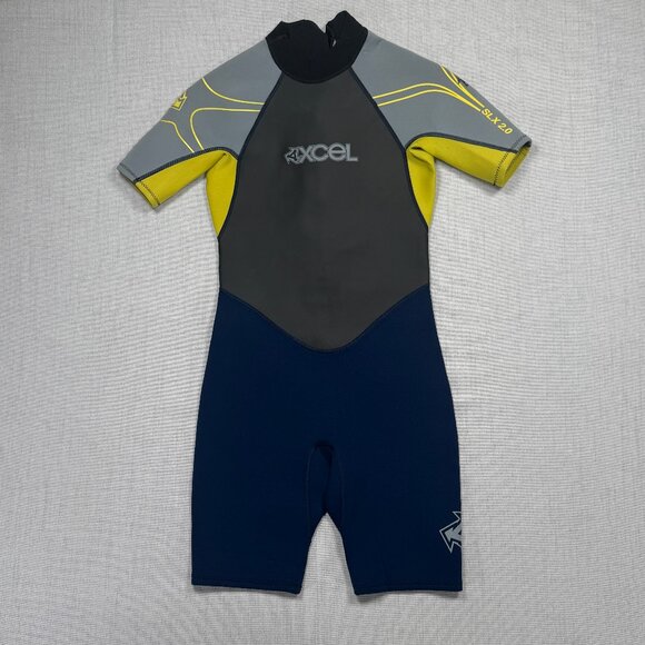 XCEL Wetsuit SLX 2.0 Youth Short Sleeve Black Gray Yellow Nylon Size 16 - Picture 1 of 10